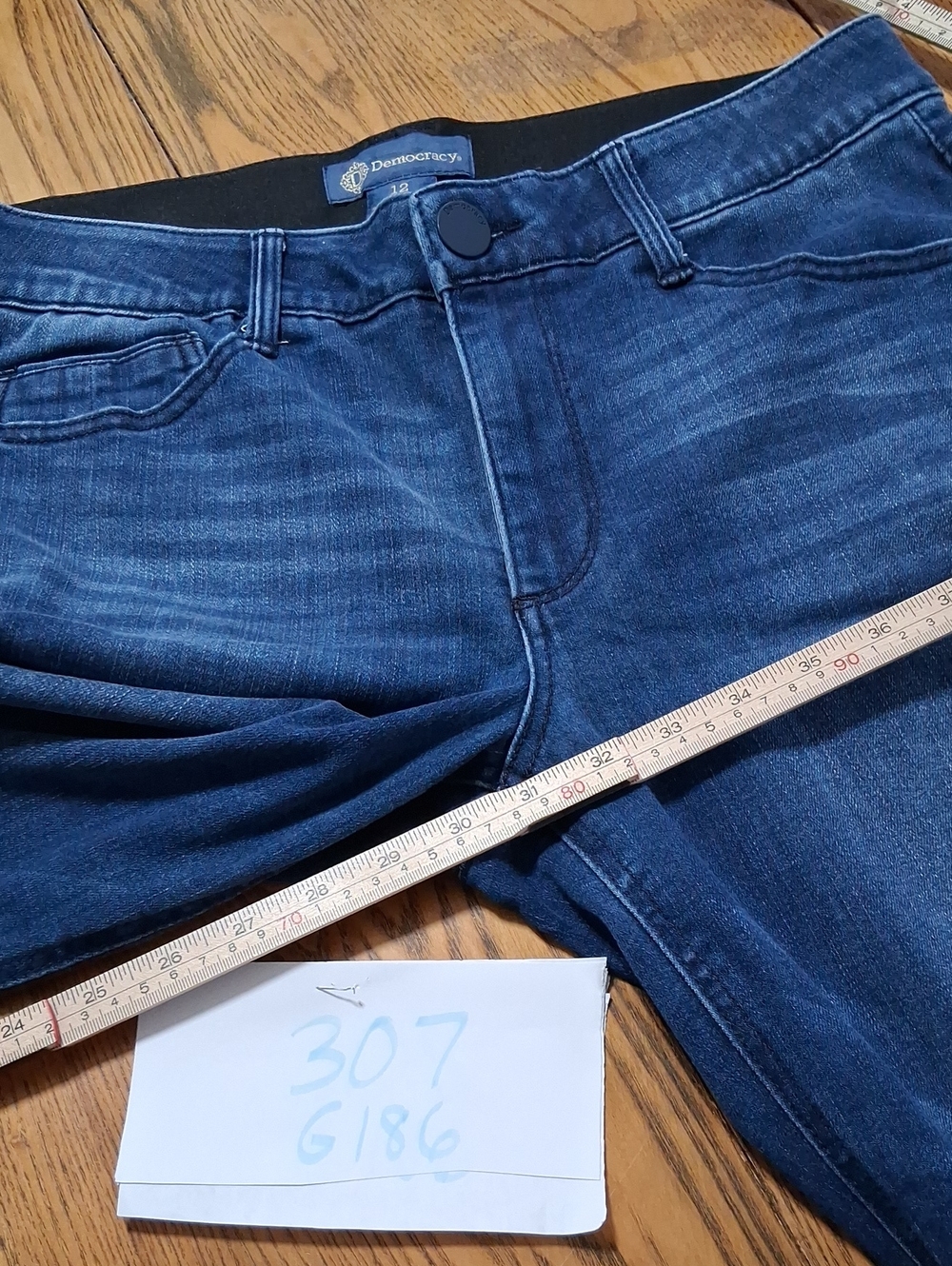 DEMOCRACY Jean Womens 12 BLUE FLARE FLARED Preowned Denim AB SOLUTION BOOTCUT - Picture 3 of 6